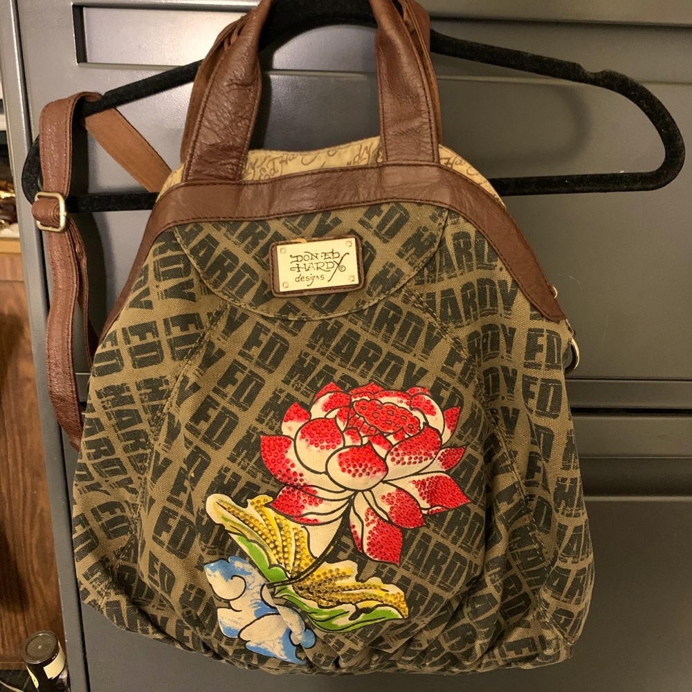 Vintage Ed hardy hobo bag